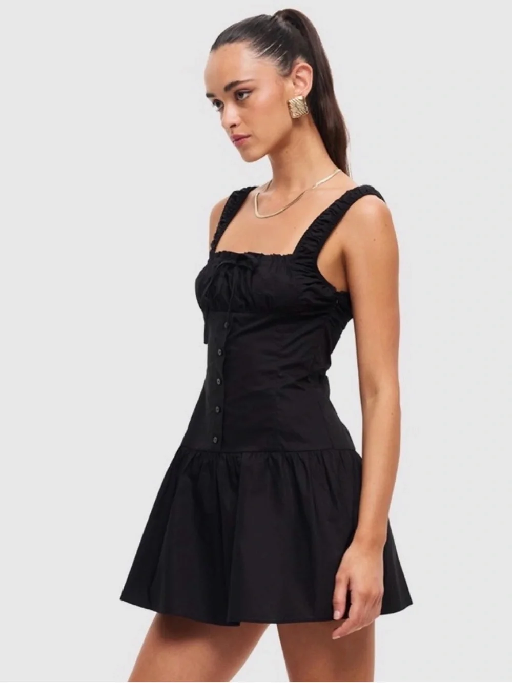 Lioness Heart Shaped Mini Dress | onyx A5 - Picture 5 of 7